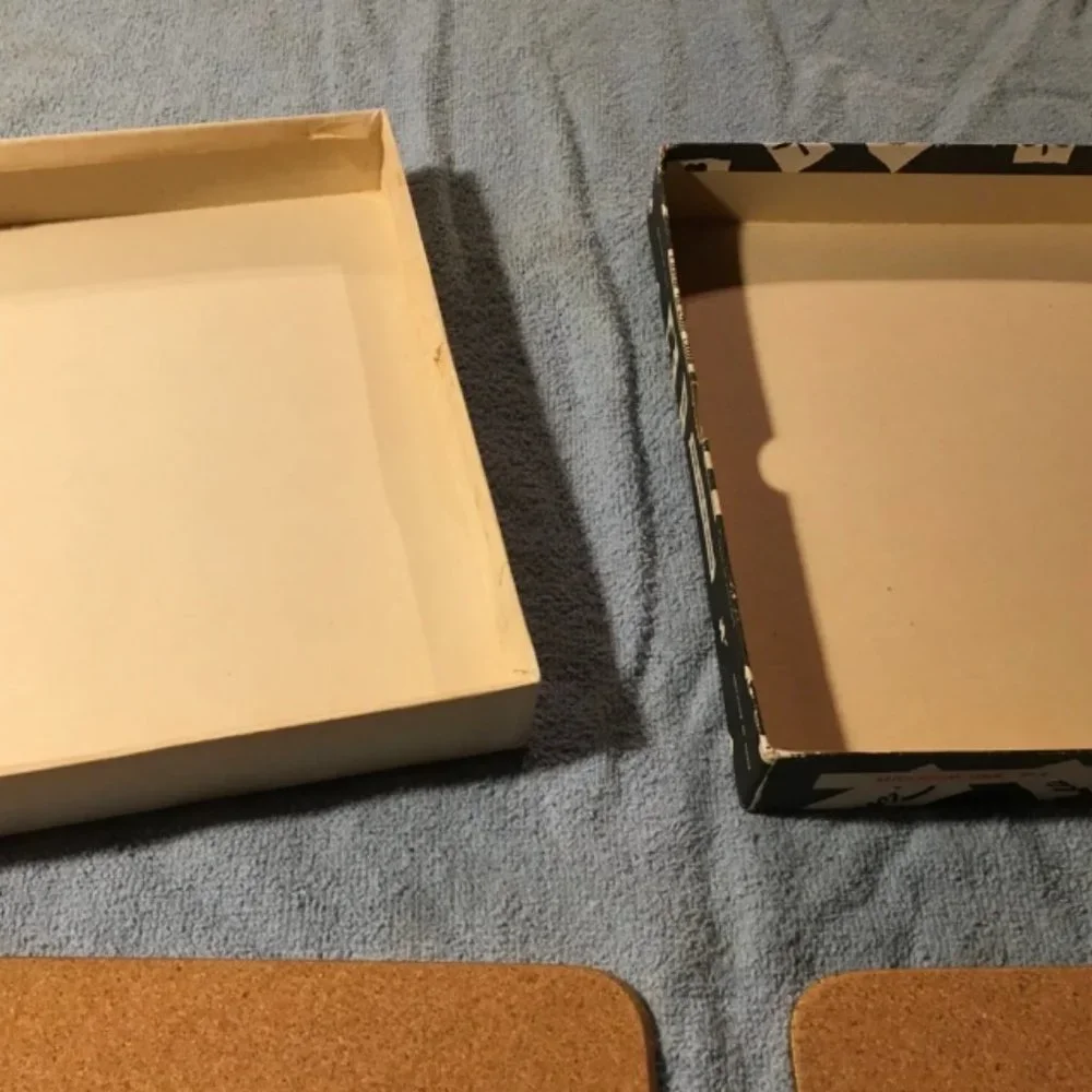 Cloverleaf R65 bird woodcuts table coasters new in box vintage